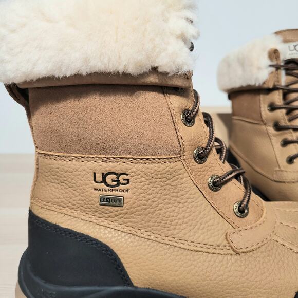 Ugg Adirondack III Boots Chestnut Brown Leather Wool Suede Waterproof Winter 7 - Picture 9 of 12